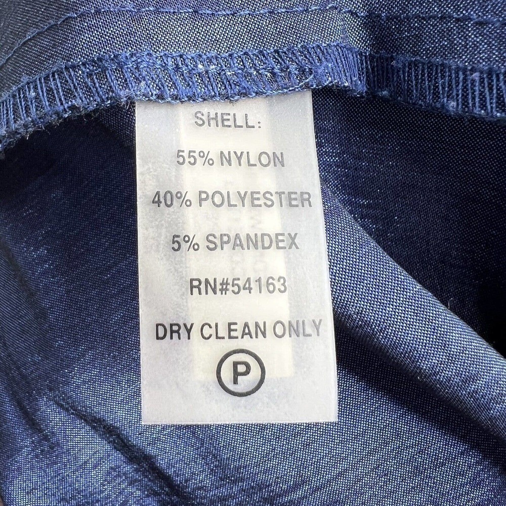 Calvin Klein Metallic Blue Taffeta Sleeveless Ruched Cocktail Party Dress Sz 10 - Picture 10 of 12